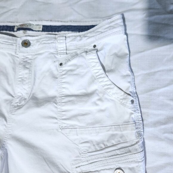 Point Zero Shorts Womens 13 White Long Cargo Look 4 Pockets Flat Front - Picture 3 of 6